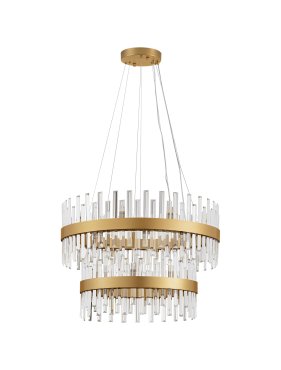 Nova Luce Crown - lampe suspendue - Ø 75 x 180 cm - or satiné