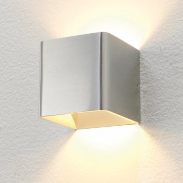 Artdelight Fulda - applique murale - 10 x 10 x 10 cm - 6W LED dimmable inclus - aluminium brossé