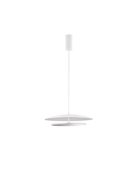 Nova Luce Olos - lampe suspendue - Ø 50 x 120 cm - 37W dimmable LED inclus - blanc sablé et miroir chromé