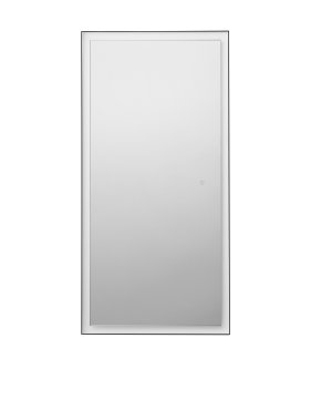 Nova Luce Adon - miroir avec éclairage - 75 x 150 x 4 cm - 42W LED inclus - IP44 - noir sablé et blanc
