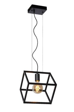 Lucide Fabian - lampe suspendue - 25 x 28 x 161 cm - noir