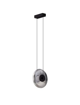 Nova Luce Ballet - lampe suspendue - Ø 26 x 200 cm - 8W dimmable LED inclus - noir sablé et gris fumé