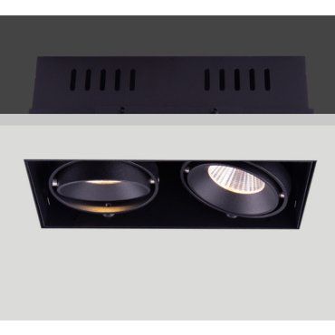 Artdelight Trofa - spot encastré 2L - 195 x 95 mm, 197 x 97 mm taille d'encastrement - noir