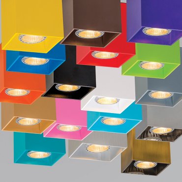 VK Simio Square - spot en saillie - 8,2 x 8,2 x 9,5 cm - bleu foncé