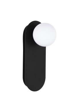 Nova Luce Blob - applique murale - 12 x 30 x 13 cm - noir sablé et verre opale