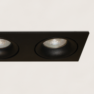 Artdelight Alice - spot à encastrer - 183,5 x 90 mm, 2 x Ø 80 mm à encastrer - noir