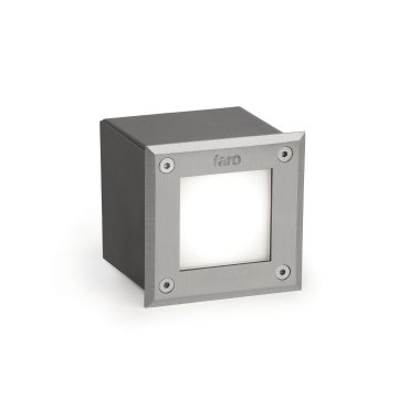 Faro Led-18 - applique encastrée - 9,5 x 9,5 x 7 cm - 3W LED inclus - IP67 - acier inoxydable satiné - couleur de lumière blanc chaud