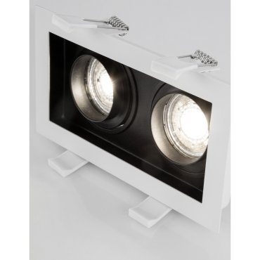 Nova Luce Cedi - spot encastré - 183 x 100 mm, 180 x 95 mm format encastré - blanc et noir sable