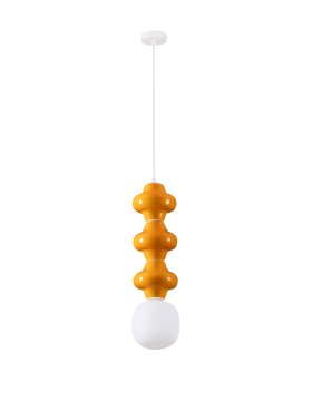 Nova Luce Clio - lampe suspendue - Ø 18 x 240 cm - orange et verre opale