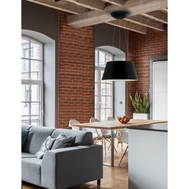 Nova Luce Volcano - lampe suspendue - Ø 45 x 120 cm - 33W LED inclus - noir sable