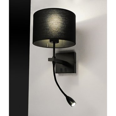 Artdelight Quad - applique murale avec double interrupteur - 18 x 11 x 11 cm - 3W LED inclus - noir