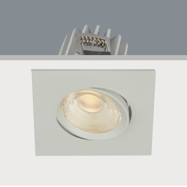 Artdelight Venice 2608 - spot encastrable - 80 x 80 mm, Ø 68 mm encastrable - 8W LED dimmable inclus - IP44 - blanc