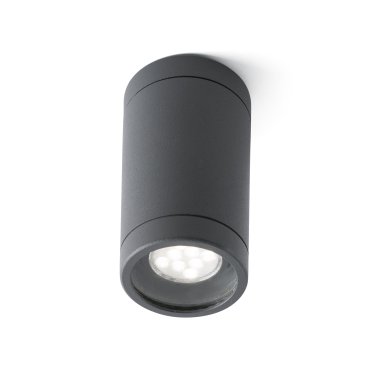 Faro Olot - spot en saillie 1L - Ø 6 x 10,5 cm - IP44 - gris foncé