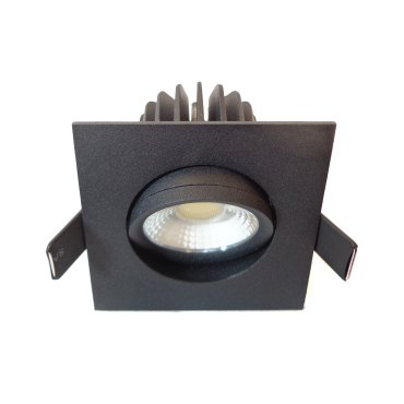 Artdelight Venice 2608 - spot encastrable - 80 x 80 mm, Ø 68 mm encastrable - 8W LED dimmable inclus - IP44 - noir