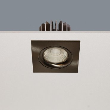 Artdelight Venice 2508 - spot encastrable - 80 x 80 mm, Ø 68 mm encastrable - 8W LED dimmable inclus - IP44 - acier mat