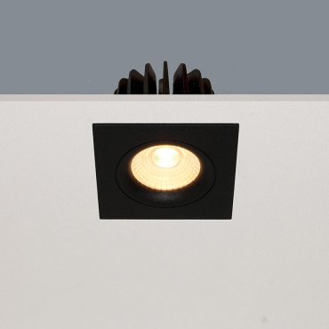 Artdelight Venice 2508 - spot encastrable - 80 x 80 mm, Ø 68 mm encastrable - 8W LED dimmable inclus - IP44 - noir