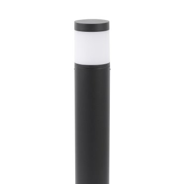 Faro Plim - lampe de jardin - Ø 9 x 65 cm - 10W LED inclus - IP65 - gris foncé avec verre au lait