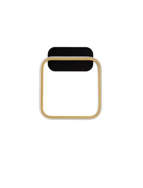 Nova Luce Imar - applique murale - 20 x 24 x 5,5 cm - 13W LED inclus - noir sablé et or
