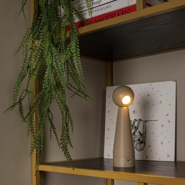 Lucide Ipsos - lampe de table rechargeable - Ø 6 x 22 cm - 3W dimmable LED inclus - taupe