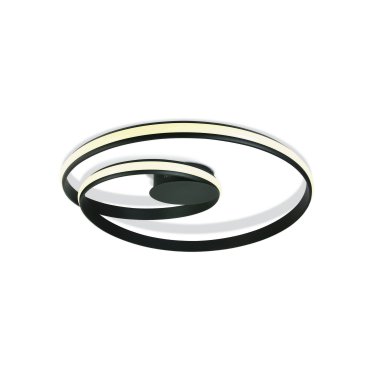 ONE Light Swirl - plafonnier - Ø 58 x 9,5 cm - 30W LED inclus - noir