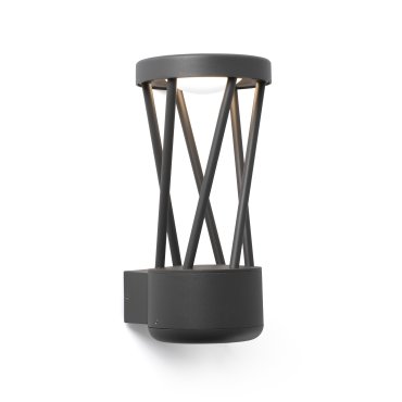 Faro Twist - applique murale - 14 x 15 x 30 cm - 10W LED inclus - IP65 - gris foncé