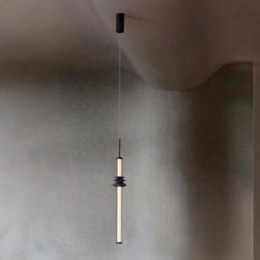 Nova Luce Stalactite - lampe suspendue - Ø 8 x 180 cm - 8W dimmable LED inclus - noir sablé