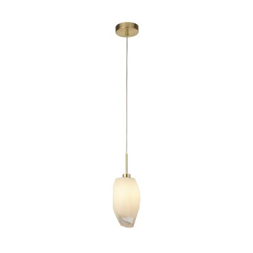Searchlight Rocky - lampe suspendue - Ø 11 x 120 cm - laiton satiné et blanc