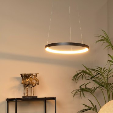 Lucide Vidal - lampe suspendue - Ø 58 x 70 cm - 50W LED inclus - noir