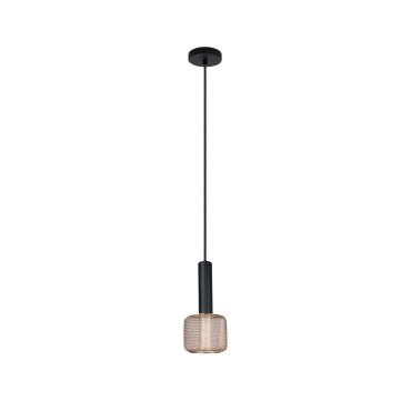 Maxlight Mesh - lampe suspendue - Ø 9 x 150 cm - 5W LED inclus - noir mat et or