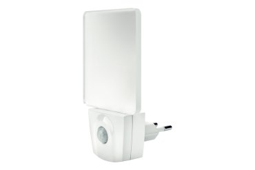 Veilleuse à led intégrée - veilleuse - 11,4 x 6,5 x 7,6 cm - avec capteur jour et nuit + détecteur de mouvement - blanc et transparent