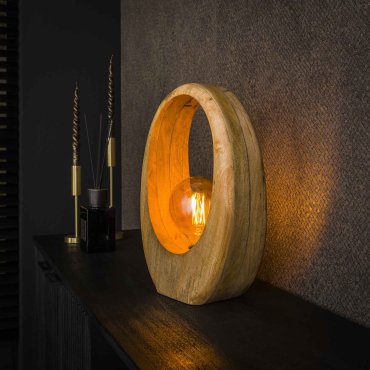 Vico Arch Wood L - lampe à poser - 30 x 13 x 43 cm - brun