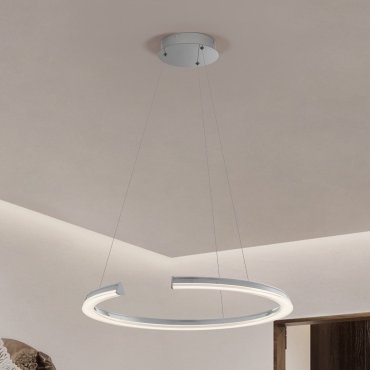 Nova Luce Elmo - lampe suspendue - Ø 64 x 125 cm - 48W dimmable LED inclus - acier inoxydable chromé