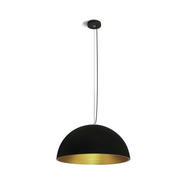 ONE Light Bowl Shade Pendant - lampe suspendue - Ø 50 x 185 cm - noir et laiton
