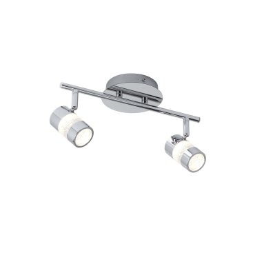 Searchlight Bubbles - spot en saillie 2L - 32,5 x 13 x 14,5 cm - 2 x 4,5W LED dimmable inclus - IP44 - chrome