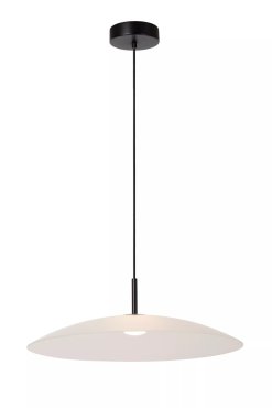 Lucide Menga - lampe suspendue - Ø 60 x 150 cm - 18,6W LED dimmable inclus - opal