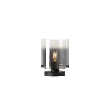 Searchlight Sweden - lampe à poser - Ø 20 x 26 cm - noir mat et ombre fumé