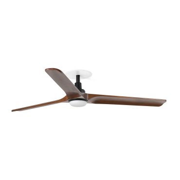 Faro Heywood L - ventilateur de plafond avec lumière et rosace encastrée - Ø 132 cm - noir mat et noyer foncé