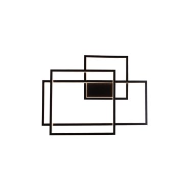 Maxlight Geometric - applique murale - 70 x 9 x 54 cm - 45W LED dimmable inclus - noir