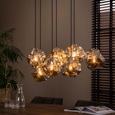 Vico Rock Chrome - lampe suspendue - 95 x 44 x 150 cm - verre chromé