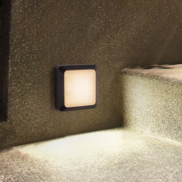 Nova Luce Appia - applique murale extérieure - 12,5 x 12,5 x 3,8 cm - 5W LED inclus - IP54 - anthracite foncé