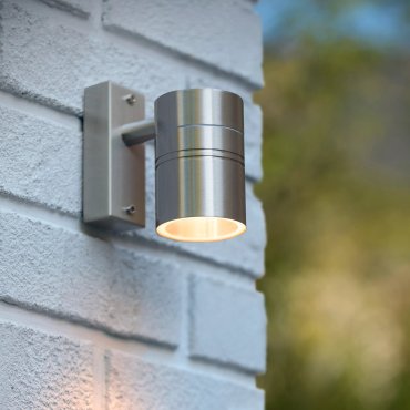 Lucide Arne - spot en saillie - 6,3 x 12 x 11,7 cm - 5W LED inclus - IP44 - chrome satiné