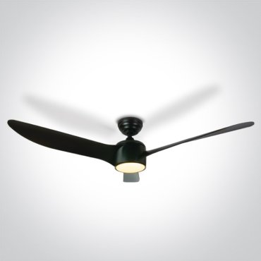 ONE Light Black Body - ventilateur de plafond avec lumière et télécommande - Ø 132 x 35 cm - 22W LED inclus - noir