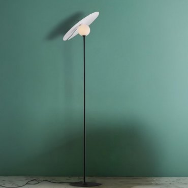 Nova Luce Reflet - lampadaire - Ø 46 x 162 cm - noir sablé et blanc