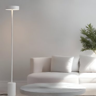 Nova Luce Thea - lampadaire - Ø 20 x 135 cm - 17W  LED inclus - blanc sablé