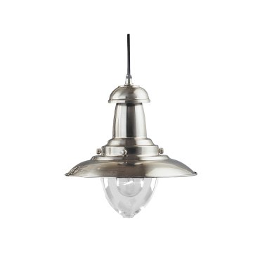 Searchlight Fisherman - lampe suspendue - Ø 32 x 120 cm - argent satiné