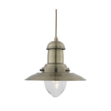 Searchlight Fisherman - lampe suspendue - Ø 32 x 120 cm - argent satiné