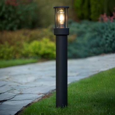 Lucide Lori - lampe de jardin avec détecteur jour/nuit - Ø 12 x 80 cm - IP44 - noir