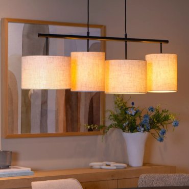 Lucide Maya - lampe suspendue - 107 x 26 x 175 cm - beige