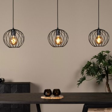 Lucide Danza - lampe suspendue - 130 x 25 x 150 cm - noir