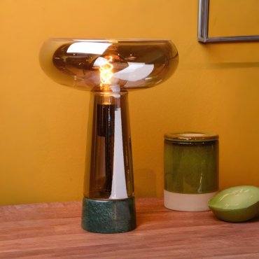 Lucide Listelle - lampe à poser - Ø 28 x 34,5 cm - fumé